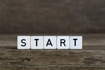 Start, written in cubes