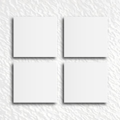 Four vector canvas mockup isolated on white factured background