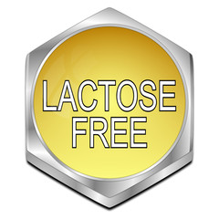 Lactose free Button - 3D illustration