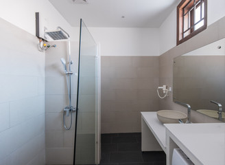 Modern bathroom interior at hotel or home