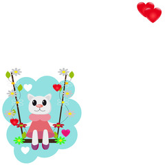 Obraz na płótnie Canvas Template for a card with a cat Valentine's Day