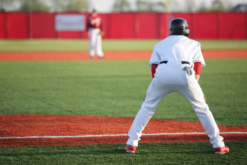 Man leading off on third base © soupstock