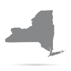 Map of the U.S. state of New York on a white background