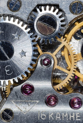 clockwork old mechanical watch, high resolution and detail