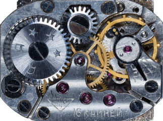 clockwork old mechanical watch, high resolution and detail