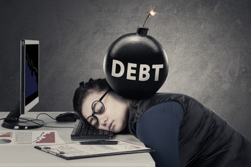 Entrepreneur feels tired with bomb of debt