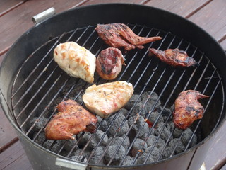 Chicken on a barbecue grill
