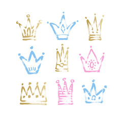 sketch drawing princess and the king crown