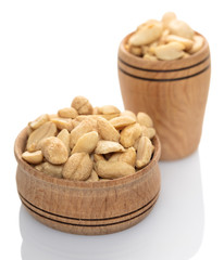 peanuts in a wooden bowl