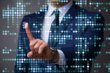 Biometric identification concept with fingerprints