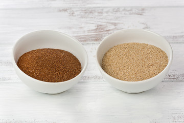 Teff grains in small bowls