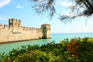 Old wall on Lake Garda