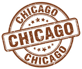 Chicago brown grunge round vintage rubber stamp