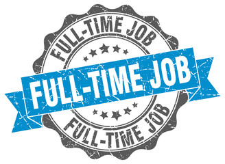 full-time job stamp. sign. seal