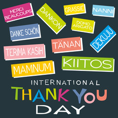 International Thank You day card in different languages