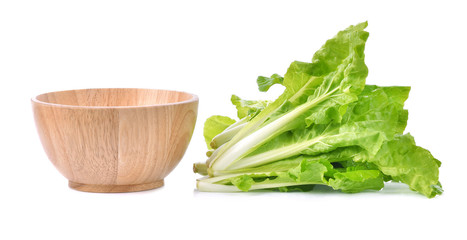 Lettuce green and wood bowl