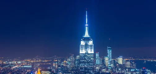 Photo sur Plexiglas Empire State Building View of New York Manhattan during sunset hours