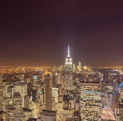 Fotobehang View of New York Manhattan during sunset hours © Elnur