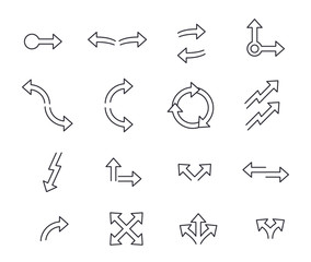 Set of arrows linear design. Vector illustration.