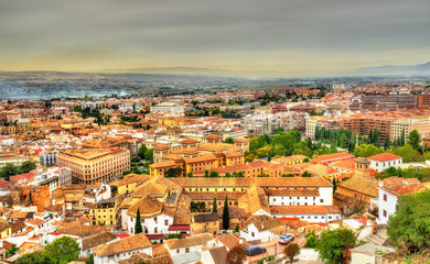 Fototapeta na wymiar Panorama of Granada in Spain