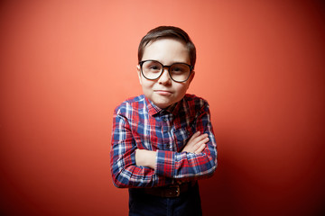 cute boy with big glasses