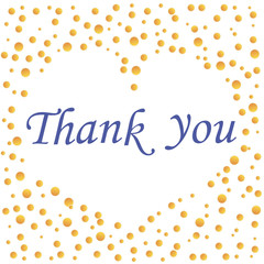Thank you card design with yellow elements  on an isolated background