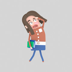 3d illustration. Student woman looking worried
Easy combine! Custom 3d illustration contact me!