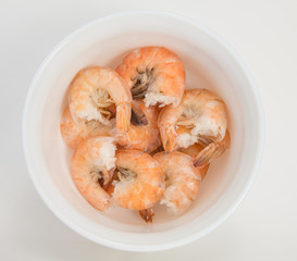 salad of tiger shrimps and vegetables