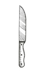 knife kitchen sketch. vector illustration
