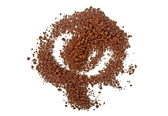 Pile of instant coffee grains isolated on white background