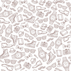 Vector hipster seamless pattern.