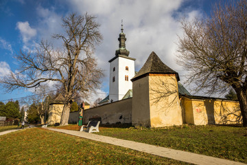 Fototapeta na wymiar Cemetery church in Prievidza, Slovakia