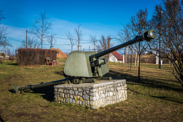 Soviet cannon in the park, Vrbice, Czech Republic