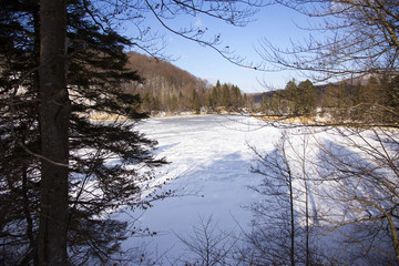 Plitvice lakes - national park in Croatia, winter edition