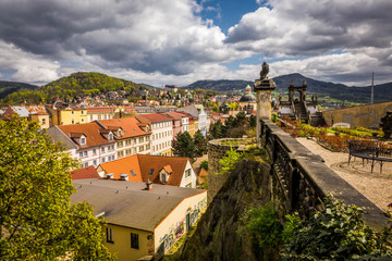 View from Rose garden to the centre of the town Decin, Czech Repubic