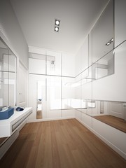 Fototapeta na wymiar 3d rendering of interior walk-in closet ,