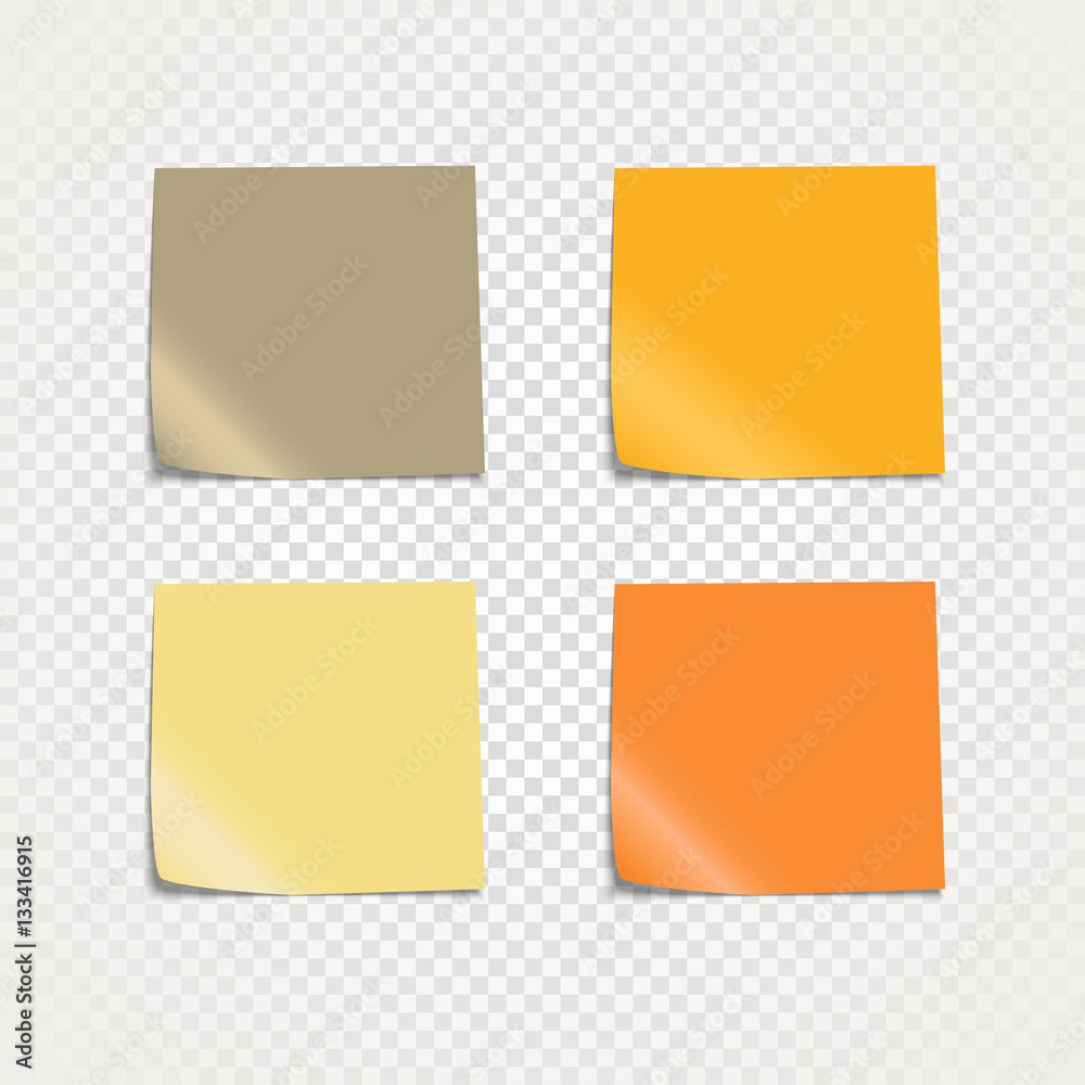 Poster sticky paper template isolated on transparent background