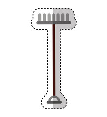 rake gardening tool icon vector illustration design
