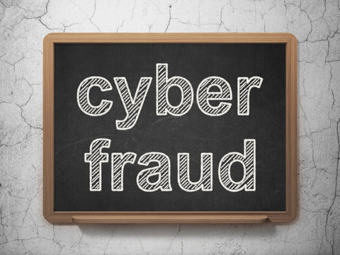Privacy concept: Cyber Fraud on chalkboard background