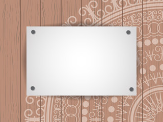 blank page on wood background with space for text