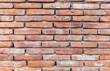 Old red brick wall, background texture