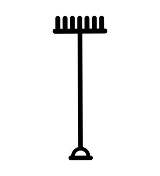 rake gardening tool icon vector illustration design