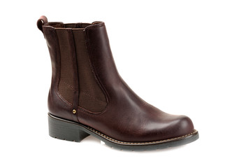 Brown leather shoes, isolate