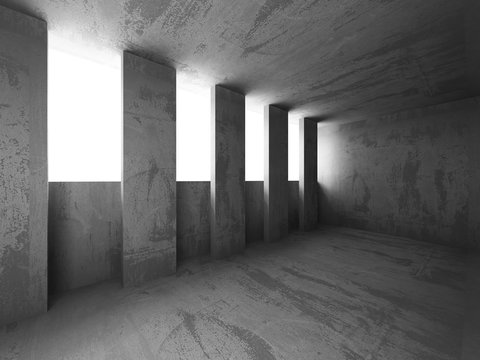 Abstract concrete architecture basement room geometric backgroun