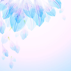 Floral round pattern of blue flower petals