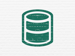 Obraz premium Programming concept: Database on wall background