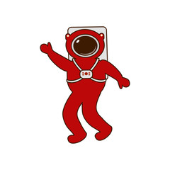 Astronaut icon. Astronaut suit, astronaut waving. Vector logo
