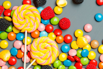 Fototapeta na wymiar colorful candy. top view