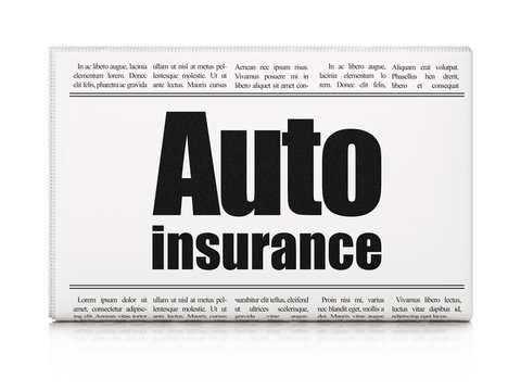 Insurance concept: newspaper headline Auto Insurance