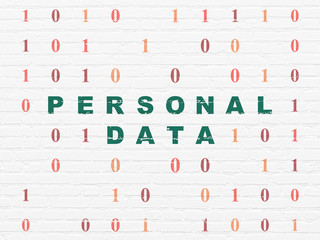Information concept: Personal Data on wall background